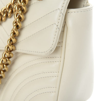 Gucci Calfskin Matelasse Small GG Marmont Shoulder Bag White 17 of 18
