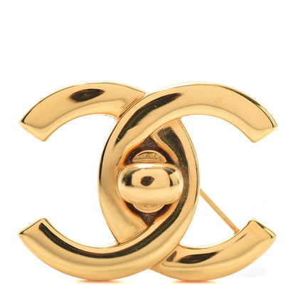 Chanel CC Turn Lock Brooch Gold 1 of 5