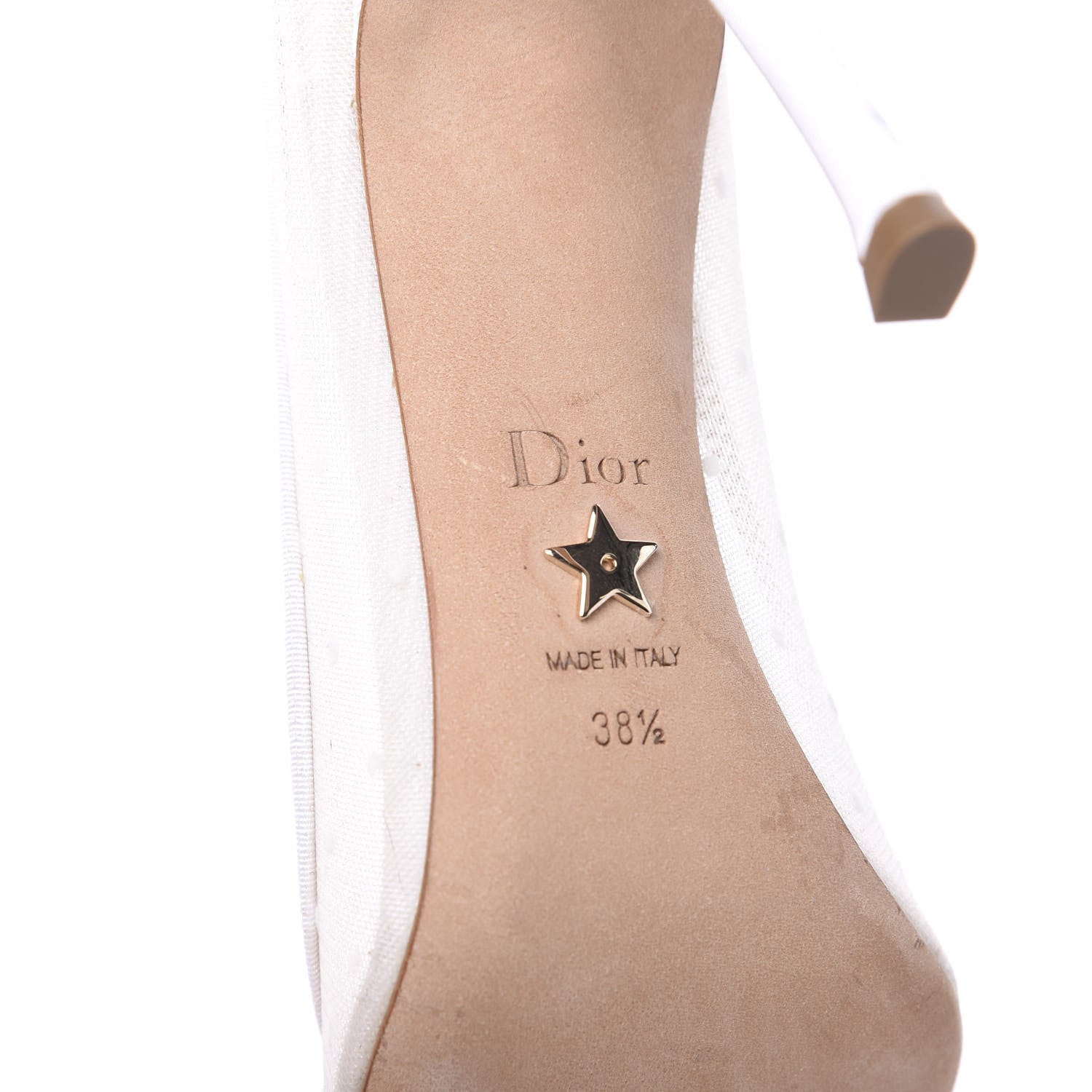 Christian Dior Mesh Plumetis Tulle D-Moi Pumps 38.5 White 7 of 8