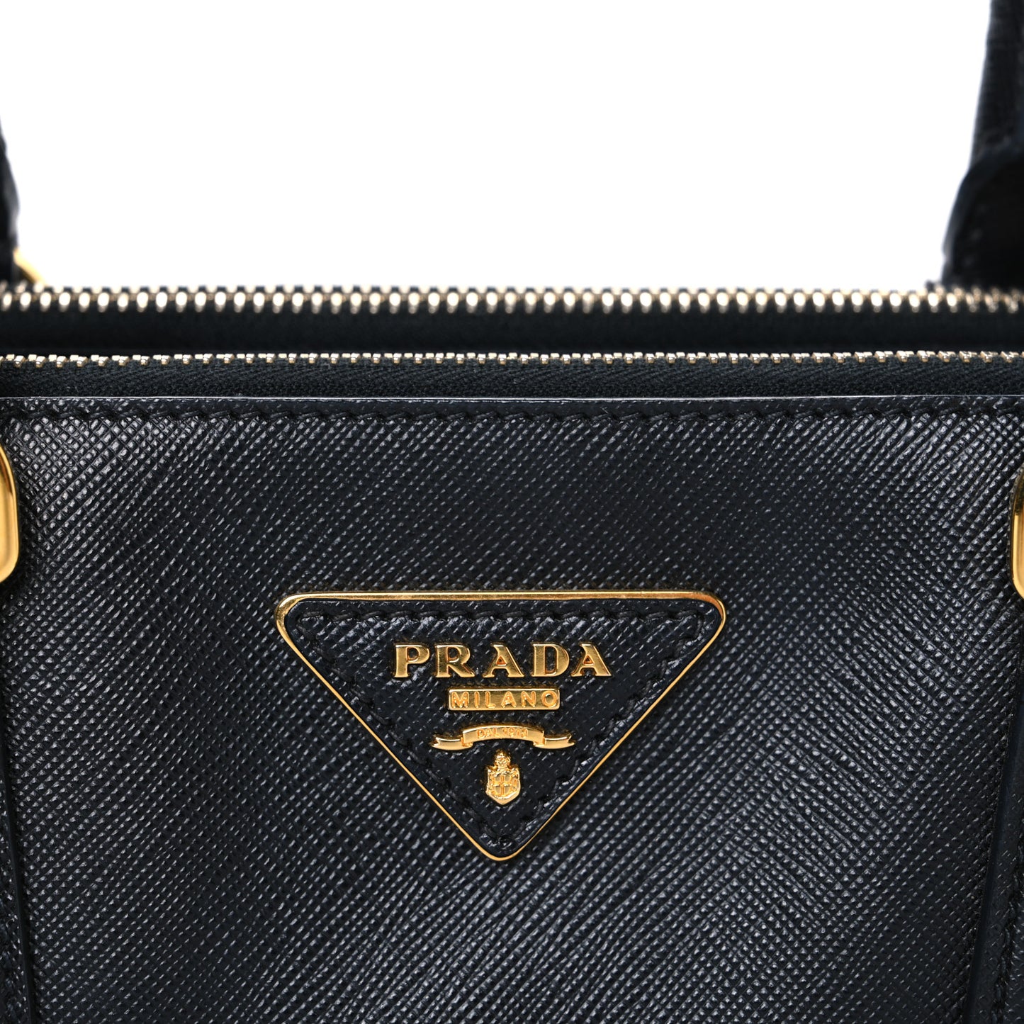 Saffiano Lux Large Galleria Double Zip Tote Black