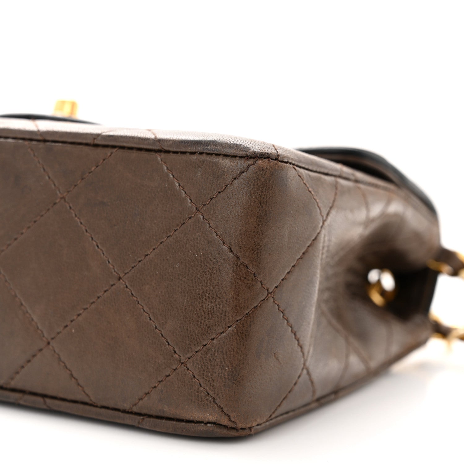 Chanel Lambskin Quilted Mini Square Flap Bag Dark Brown 10 of 10