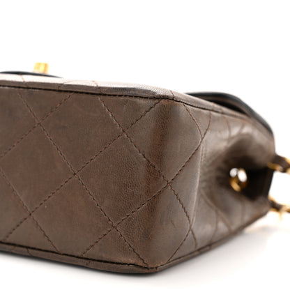 Chanel Lambskin Quilted Mini Square Flap Bag Dark Brown 10 of 10