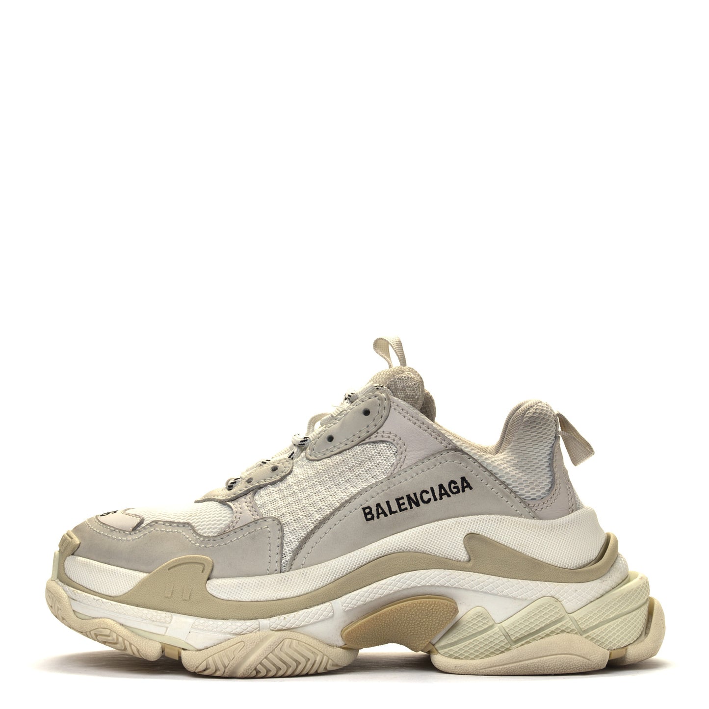 Fabric Mesh Womens Triple S Sneakers 36 White