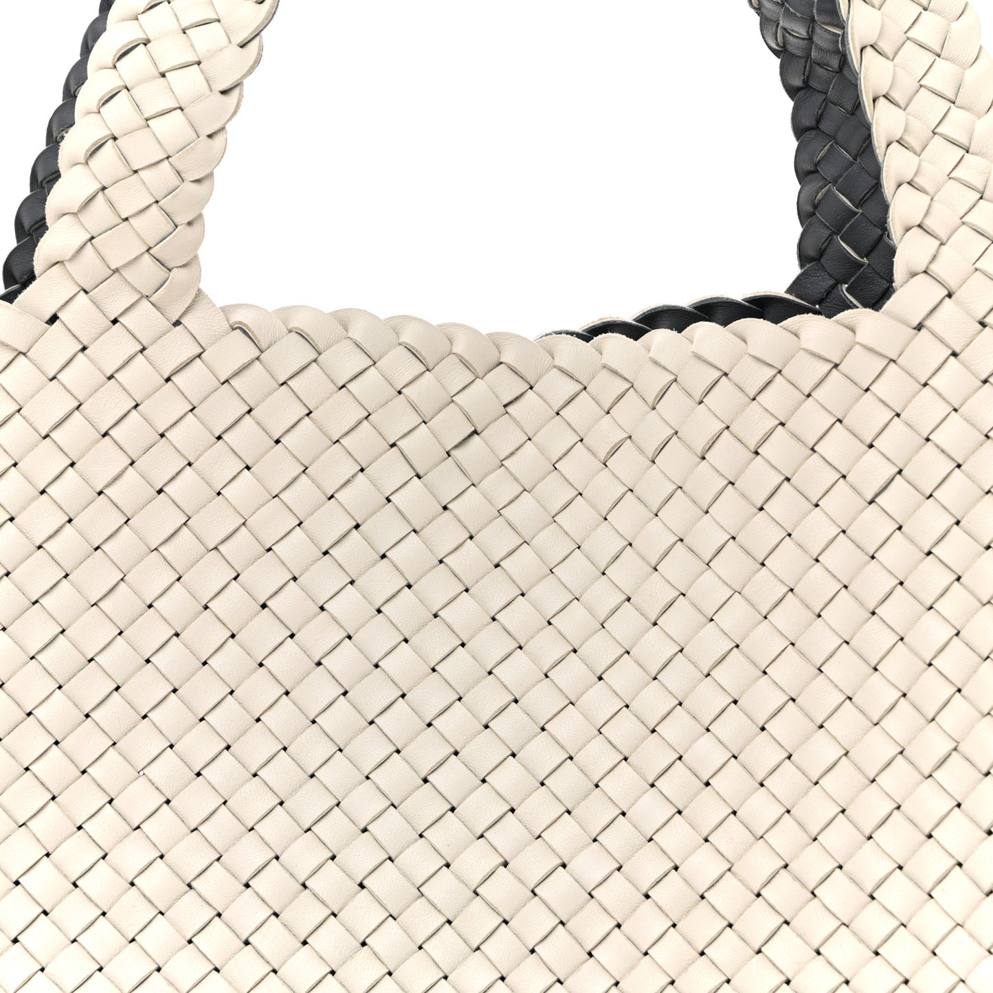 Nappa Intrecciato Bicolor Tote Bag Thunder White Silver