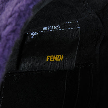 Fendi Shearling Nappa Mini Be Baguette Shoulder Bag Purple Black 8 of 10