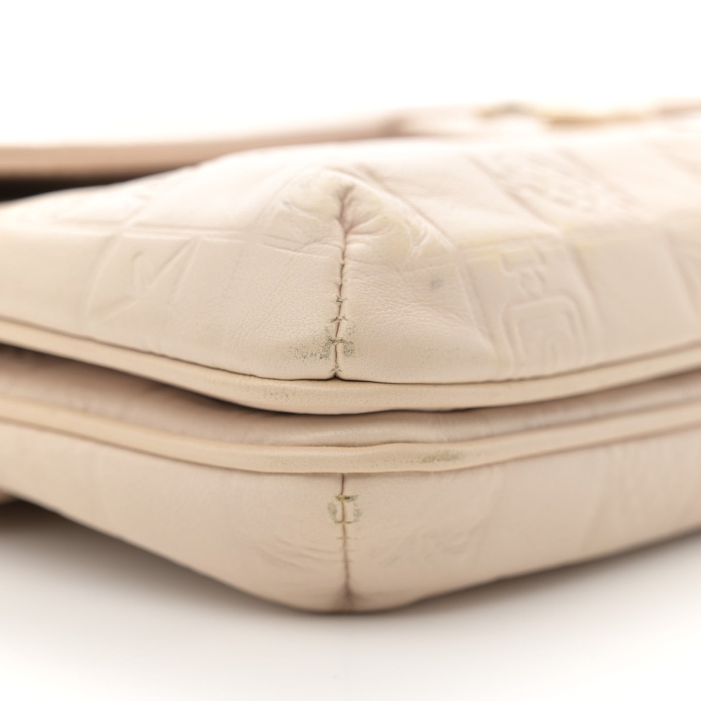 Lambskin Precious Symbols Double Flap Clutch On Chain Beige