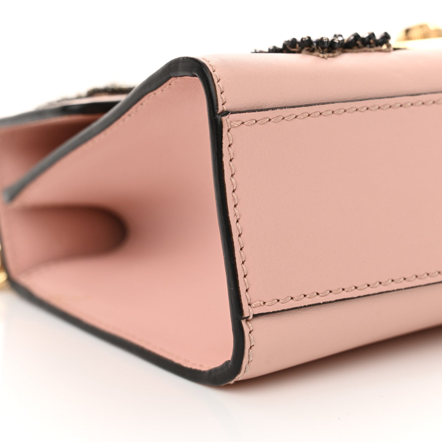 Gucci Calfskin Crystal Star Embroidered Small Padlock Shoulder Bag Perfect Pink Multicolor 9 of 14