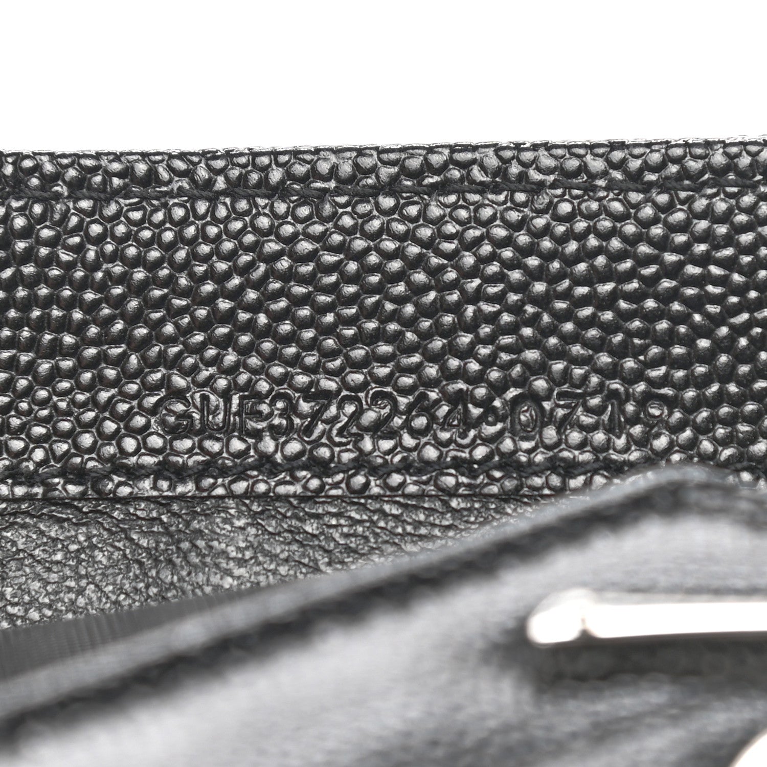 Saint Laurent Grain De Poudre Matelasse Chevron Monogram Flap Wallet Black 7 of 8