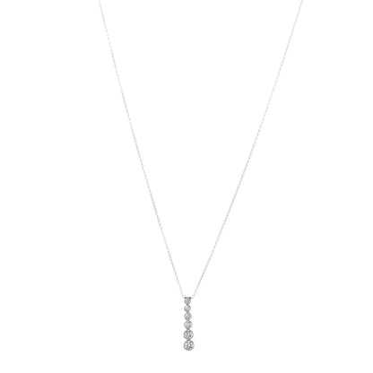 Tiffany Platinum Diamond Jazz Graduated Drop Pendant Necklace 1 of 7