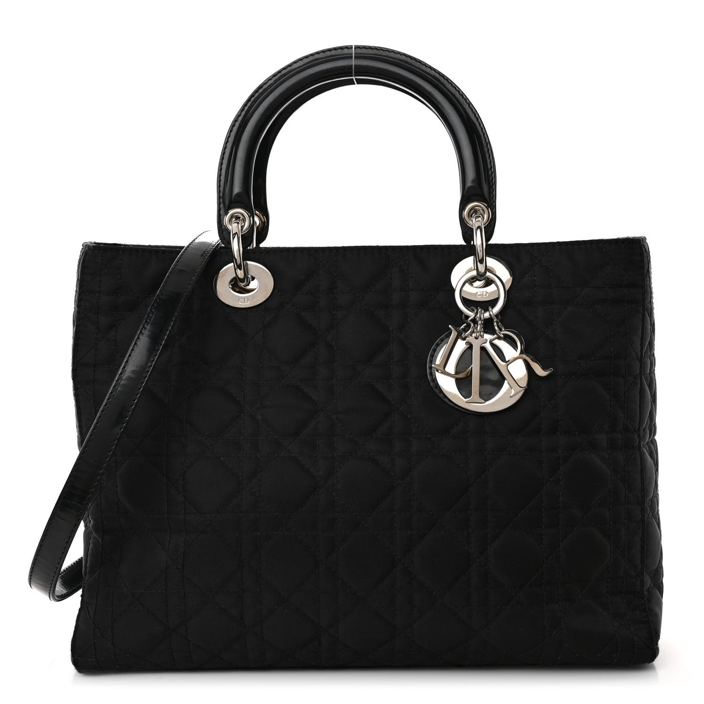 Nylon Cannage Medium Lady Dior Black