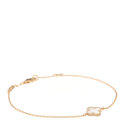 Van Cleef & Arpels 18K Yellow Gold Mother of Pearl Sweet Alhambra Bracelet 1 of 6