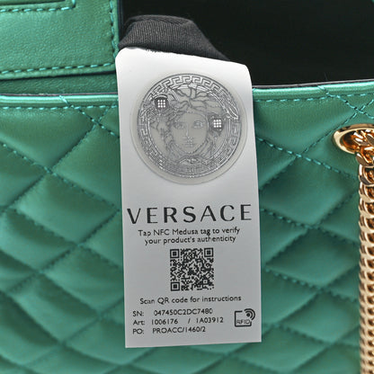 Versace Nappa Quilted Medusa Chain Shoulder Bag Green 7 of 12