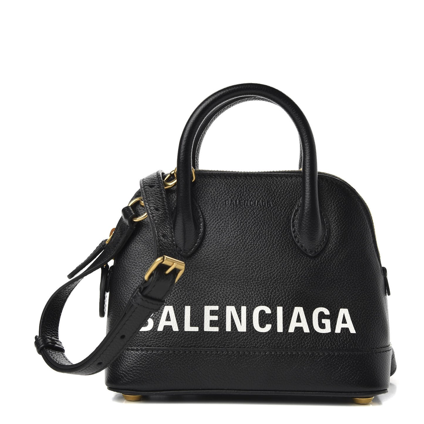 Grained Calfskin XXS Ville Top Handle Bag Black
