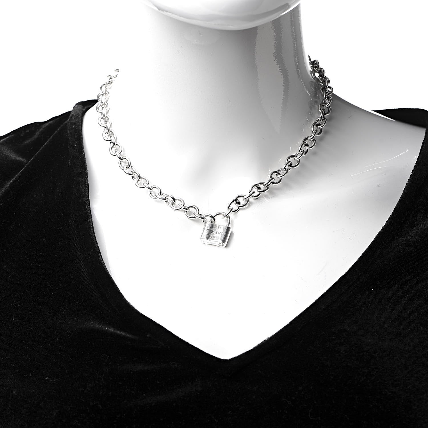 Tiffany Sterling Silver 1837 Lock Charm Necklace 2 of 4