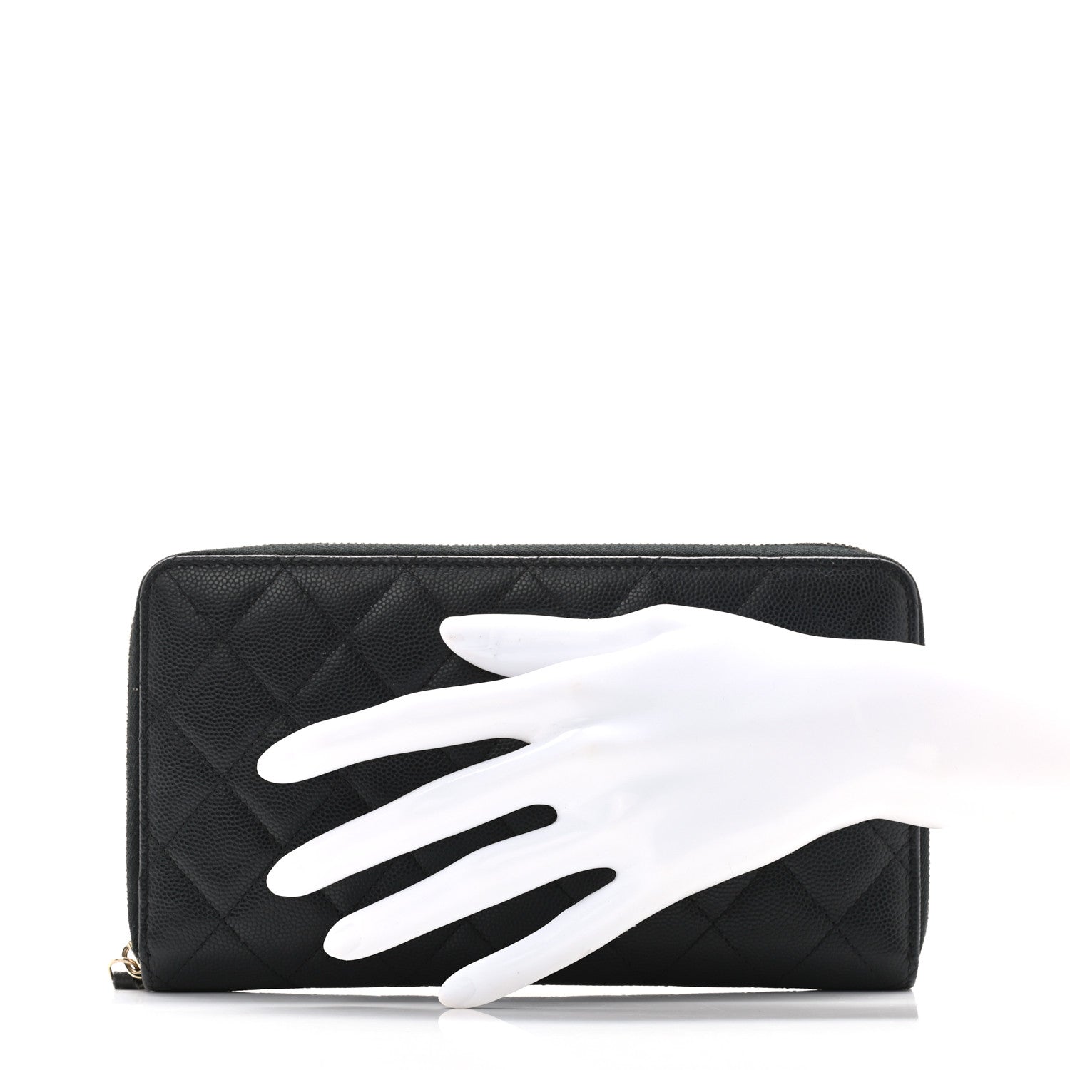 Chanel Caviar Quilted Large Gusset Zip Around Wallet Black 2 of 9