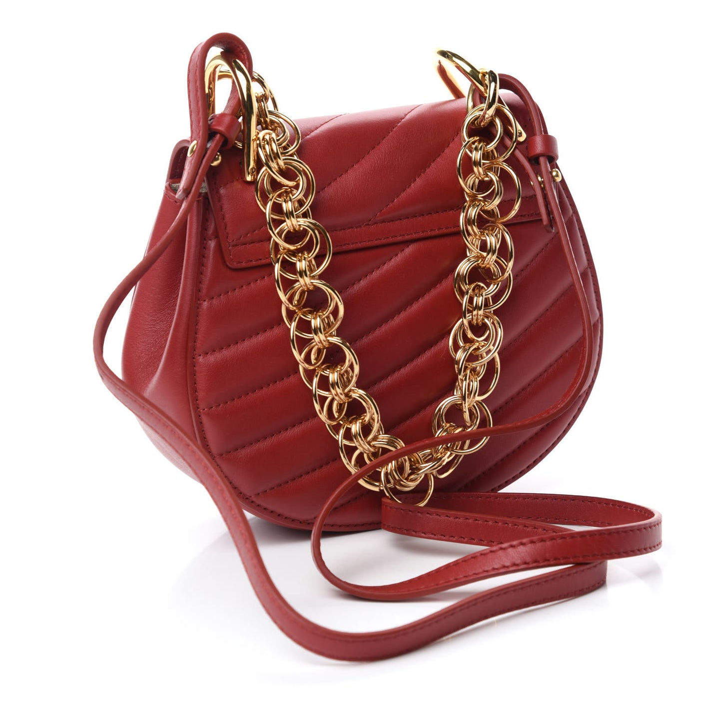 Calfskin Quilted Mini Drew Bijou Shoulder Bag Dahlia Red