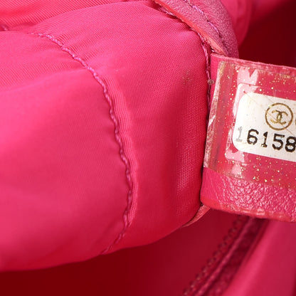Chanel Nylon Vertical Quilted Jumbo Flap Pink 7 of 9