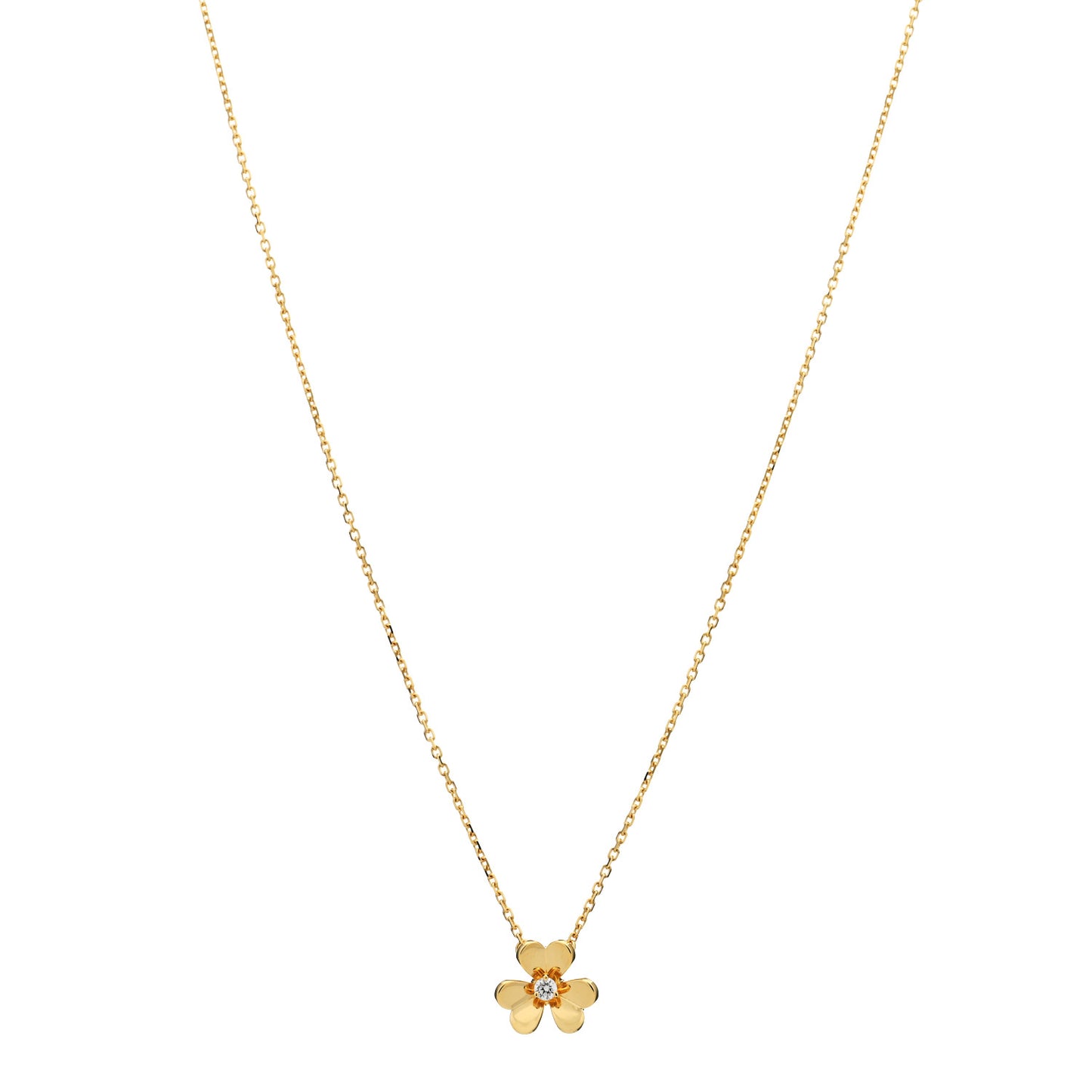 18K Yellow Gold Diamond Mini Frivole Pendant Necklace