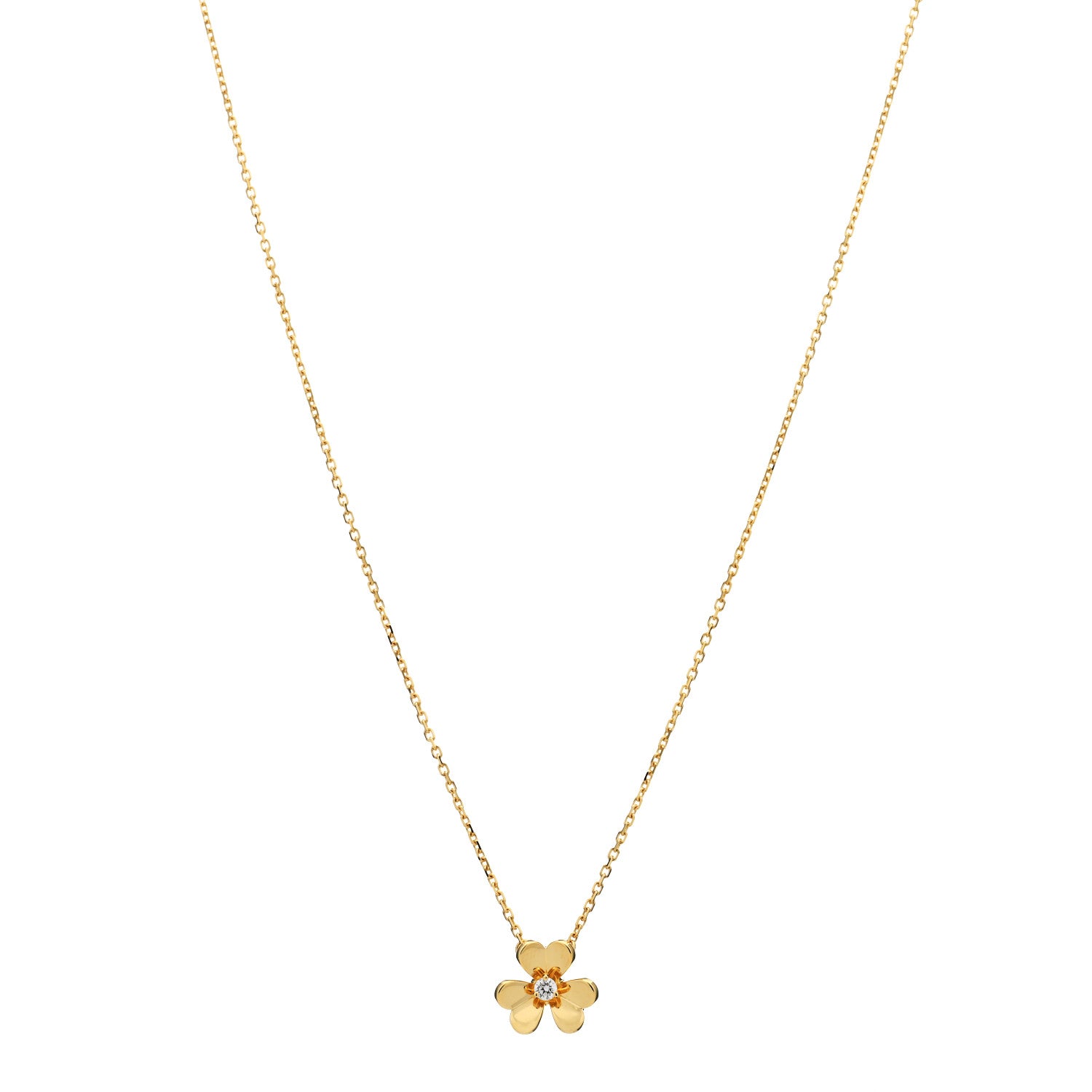 Van Cleef & Arpels 18K Yellow Gold Diamond Mini Frivole Pendant Necklace 1 of 6