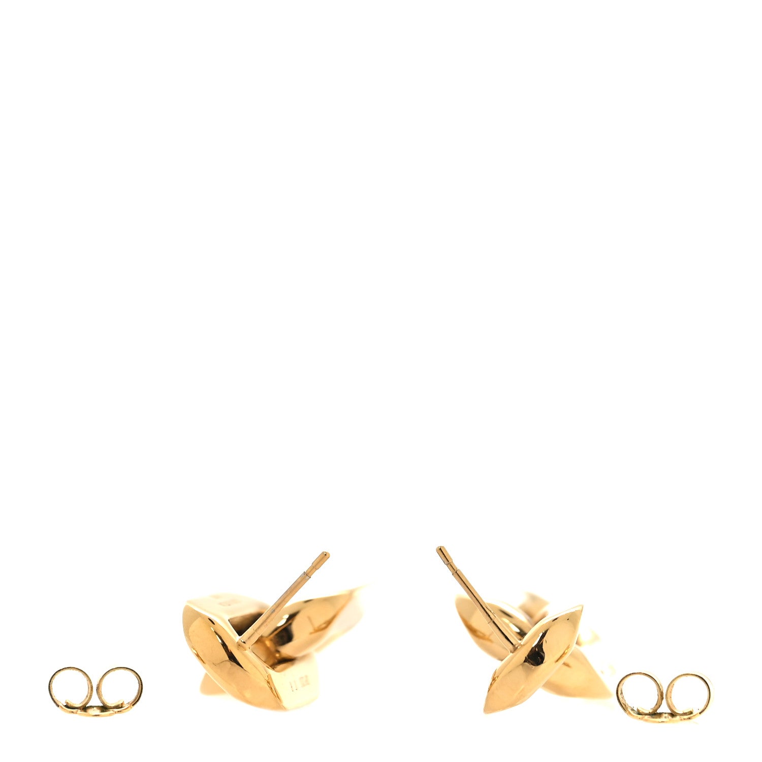 Louis Vuitton Metal LV Edge Double Hoop Earrings Gold 3 of 4
