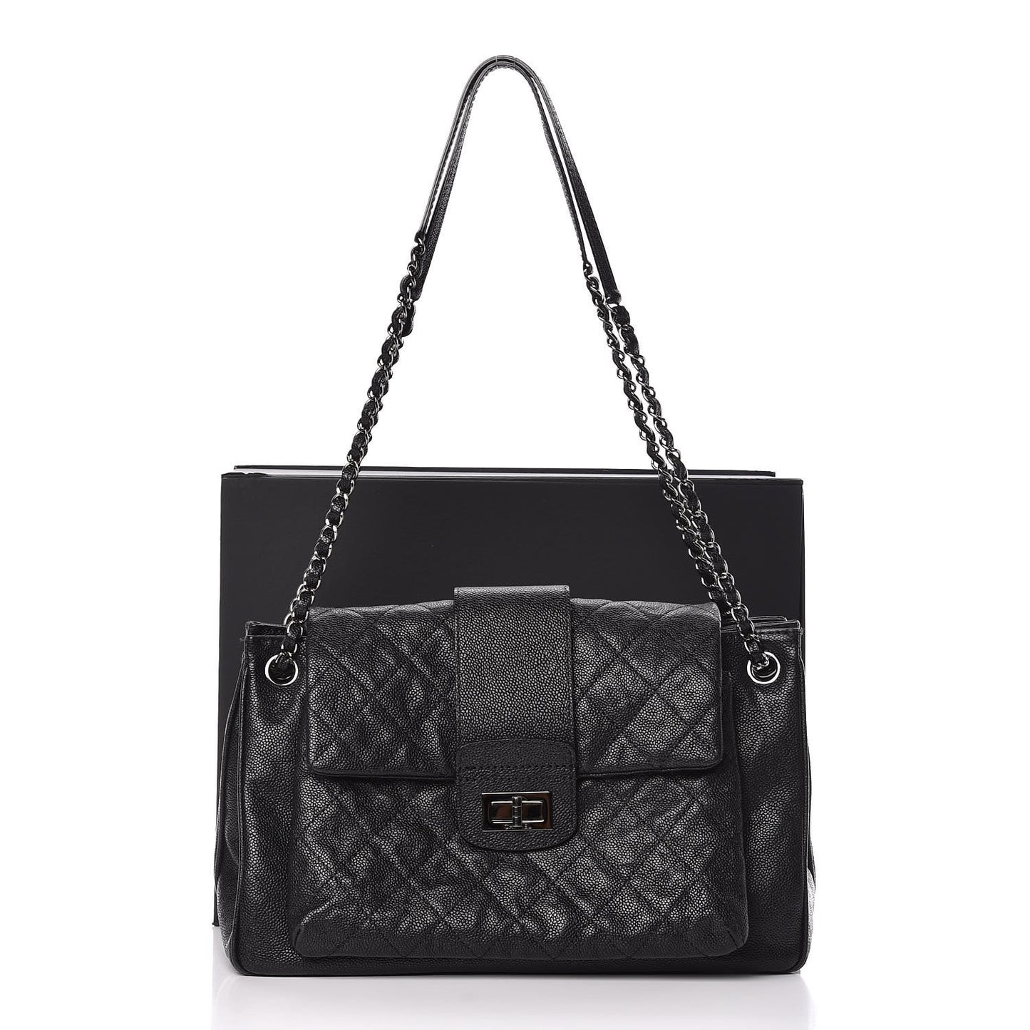 Caviar Mademoiselle Accordion Flap Black