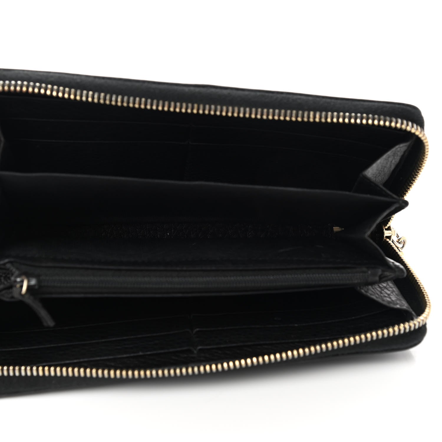Gucci Pebbled Calfskin Soho Zip Around Wallet Black 5 of 7