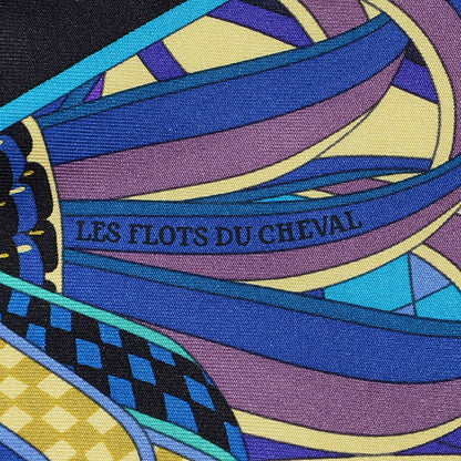 Hermes Silk Les Flots Du Cheval Pocket Square Scarf 5 of 6