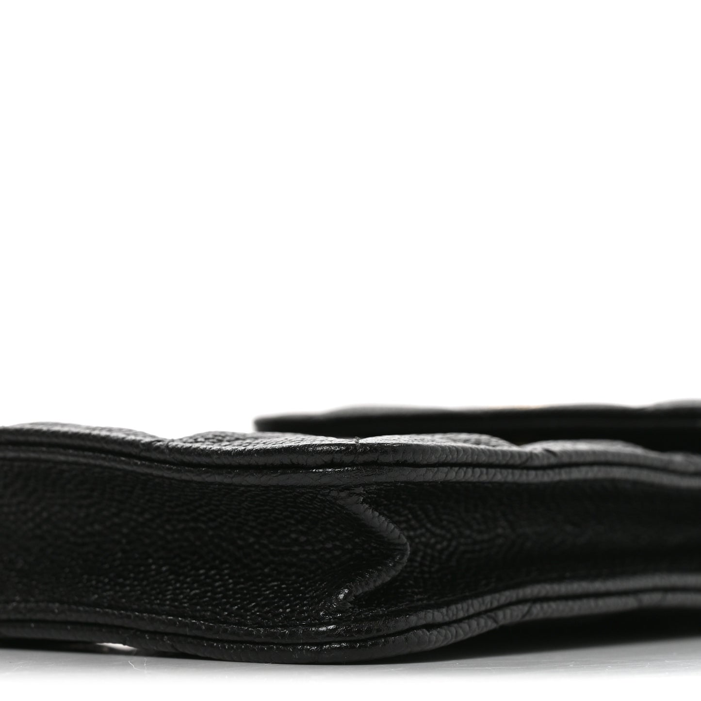 Caviar Quilted Bow Phone Holder Black
