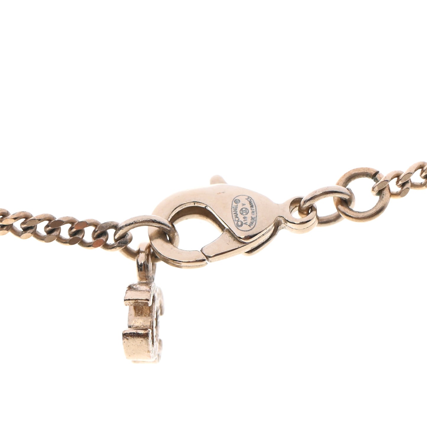 Crystal CC Pendant Necklace Gold