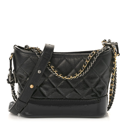 Chanel Patent Goatskin Quilted Small Gabrielle Hobo Black 1 of 8