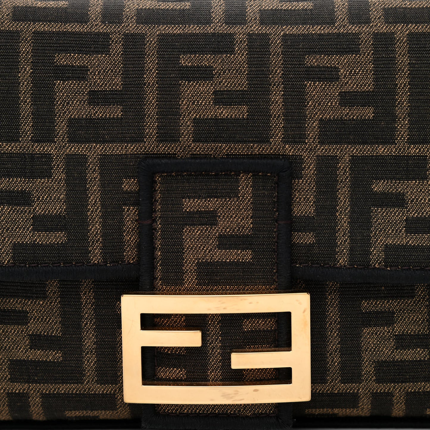 Fabric Jacquard FF 1974 Medium Baguette Tobacco Moro Black