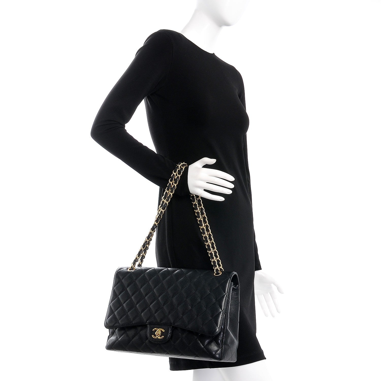 Chanel Caviar Quilted Maxi Single Flap Black 3 of 8