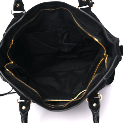 Balenciaga Baby Daim Suede Gold Metallic Edge Hardware City Black 4 of 13