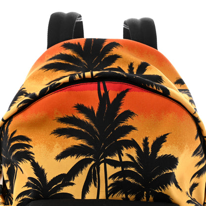 Saint Laurent Nylon Palm Tree Sunset Print Hunting Backpack Red Yellow Black 8 of 13