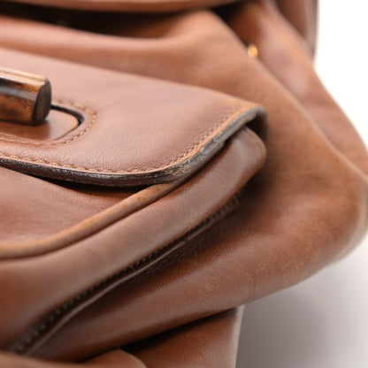 Gucci Calfskin Bamboo Backpack Brown 6 of 9