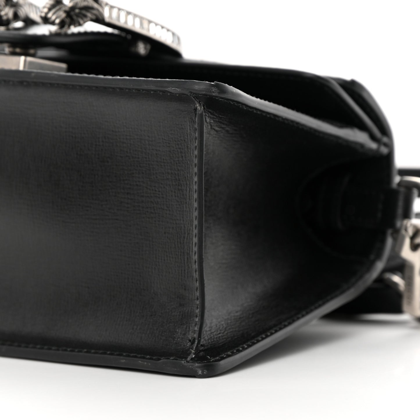 Satin Crystal GG Monogram Mini Dionysus Top Handle Bag Black