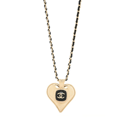 Chanel CC Heart Chain Pendant Necklace Gold 1 of 3