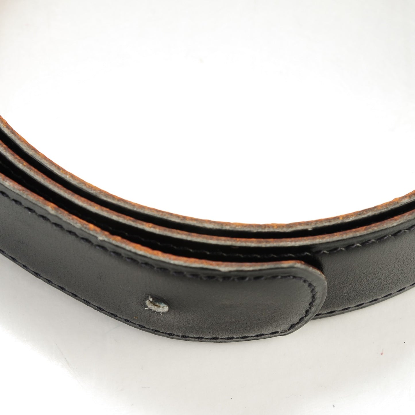 Box Courchevel Reversible Horsebit H 32mm Belt 80 Noir Gold