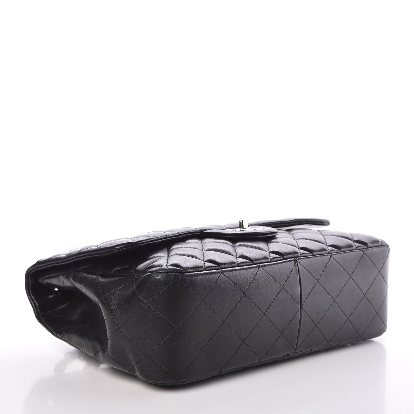 Lambskin Quilted Jumbo Single Flap Black
