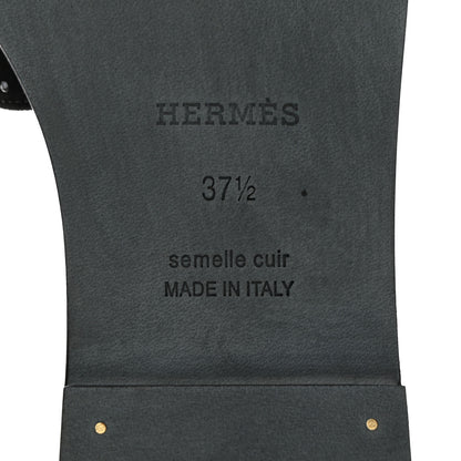 Hermes Suede Goatskin Studded Oran Sandals 37.5 Black 8 of 9