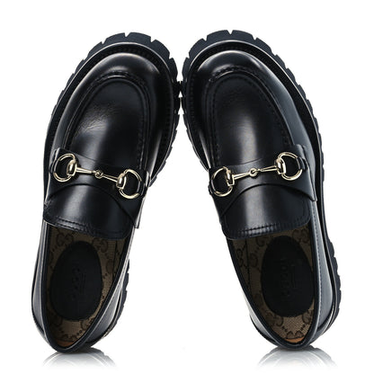 Gucci Betis Glamour Calfskin Womens Horsebit Loafers 37.5 Black 2 of 11