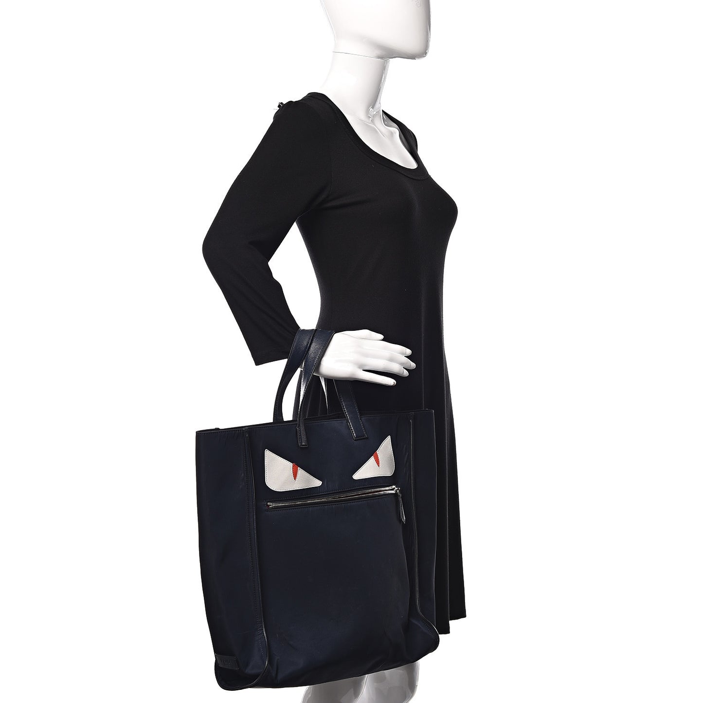 Nylon Vitello Elite Monster Eyes Tote Blue Scuro White Multicolor