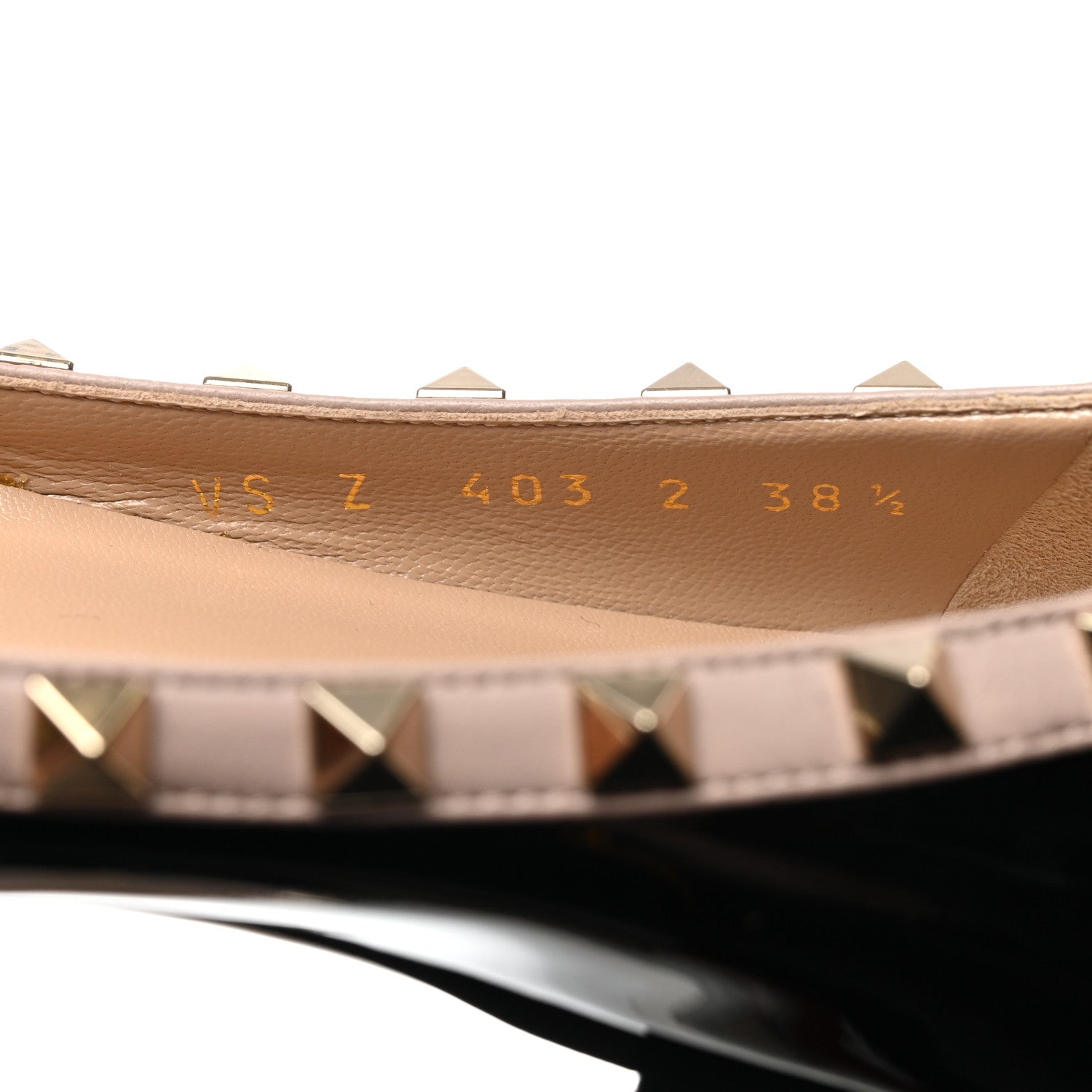 Valentino Garavani Patent Nappa Rockstud Ballerina Flats 38.5 Black Poudre 6 of 9