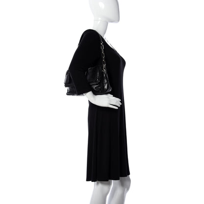 Christian Dior Lambskin Cannage Ruffle New Lock Flap Black 2 of 10