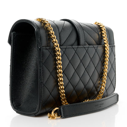 Saint Laurent Grain De Poudre Textured Mixed Matelasse Triquilt Small Monogram Satchel Black 3 of 11