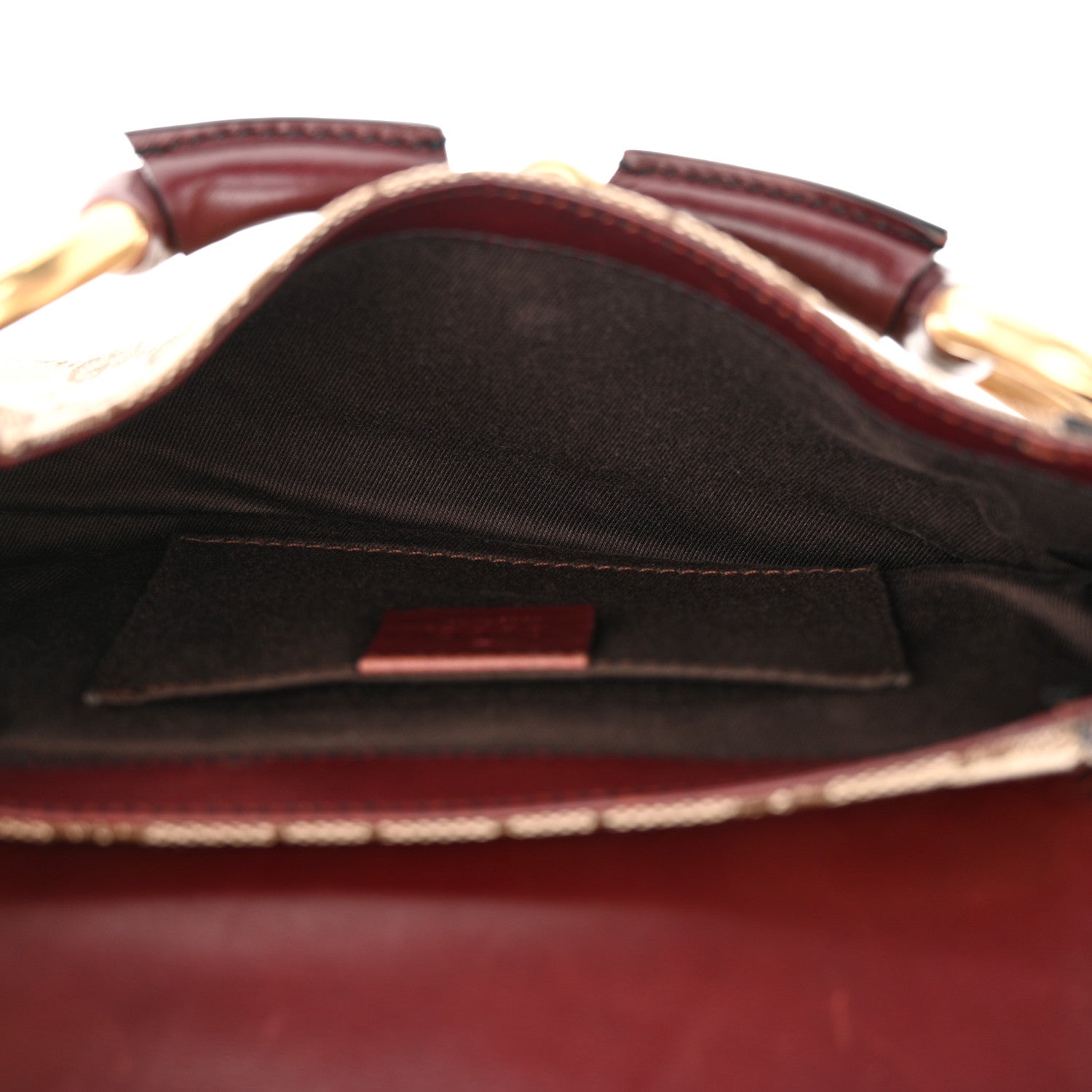 Gucci Monogram Studded Small Horsebit Clutch Bordeaux 5 of 14