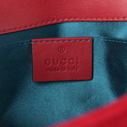 Gucci Velvet Matelasse Mini GG Marmont Shoulder Bag Hibiscus Red 6 of 10
