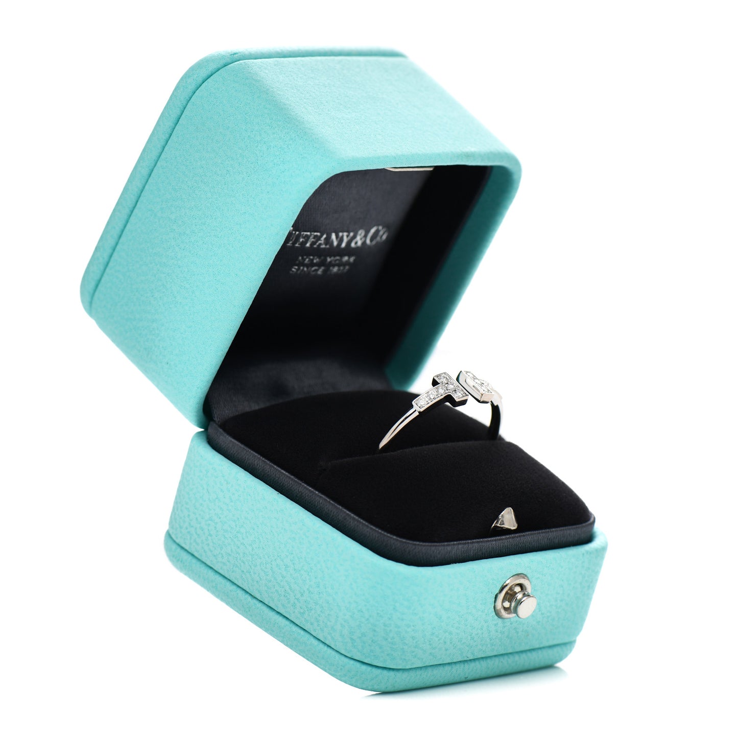18K White Gold Diamond T Wire Ring 62 10