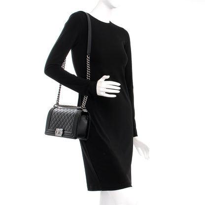 Chanel Caviar Quilted Medium Boy Flap Black 2 of 9