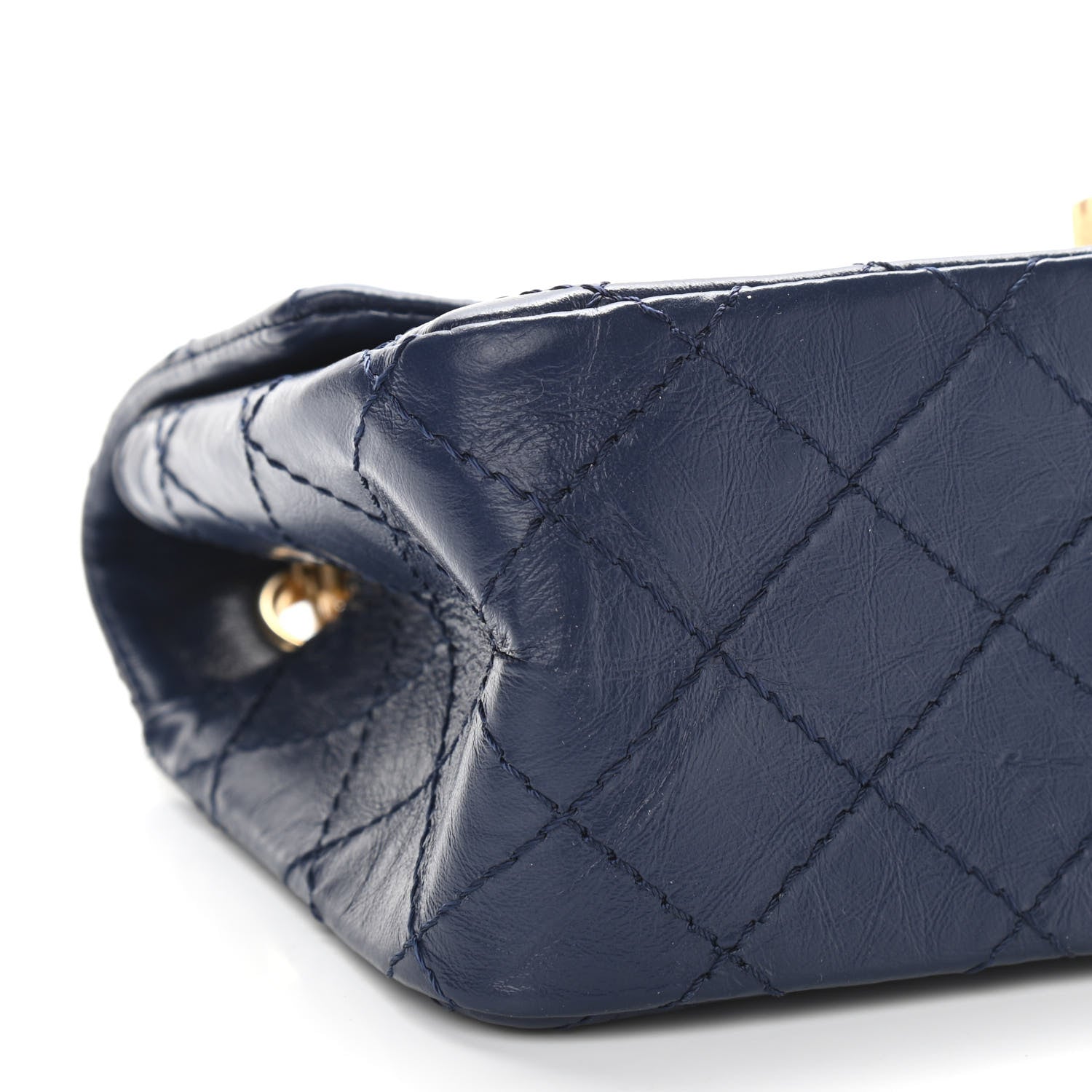 Chanel Aged Calfskin Quilted 2.55 Reissue Mini Flap Navy 9 of 11